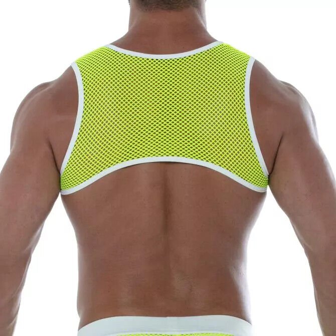 TOF PARIS Fluorescent Mesh Harness Neon Yellow Contrast Straps 172