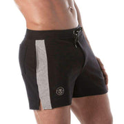TOF PARIS Football Short Soccer Inspired Mid-Thigh Stretchy Black Shorts