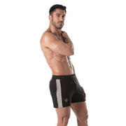 TOF PARIS Football Short Soccer Inspired Mid-Thigh Stretchy Black Shorts