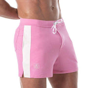 TOF PARIS Football Short Soccer Inspired Mid-Thigh Stretchy Shorts Pink