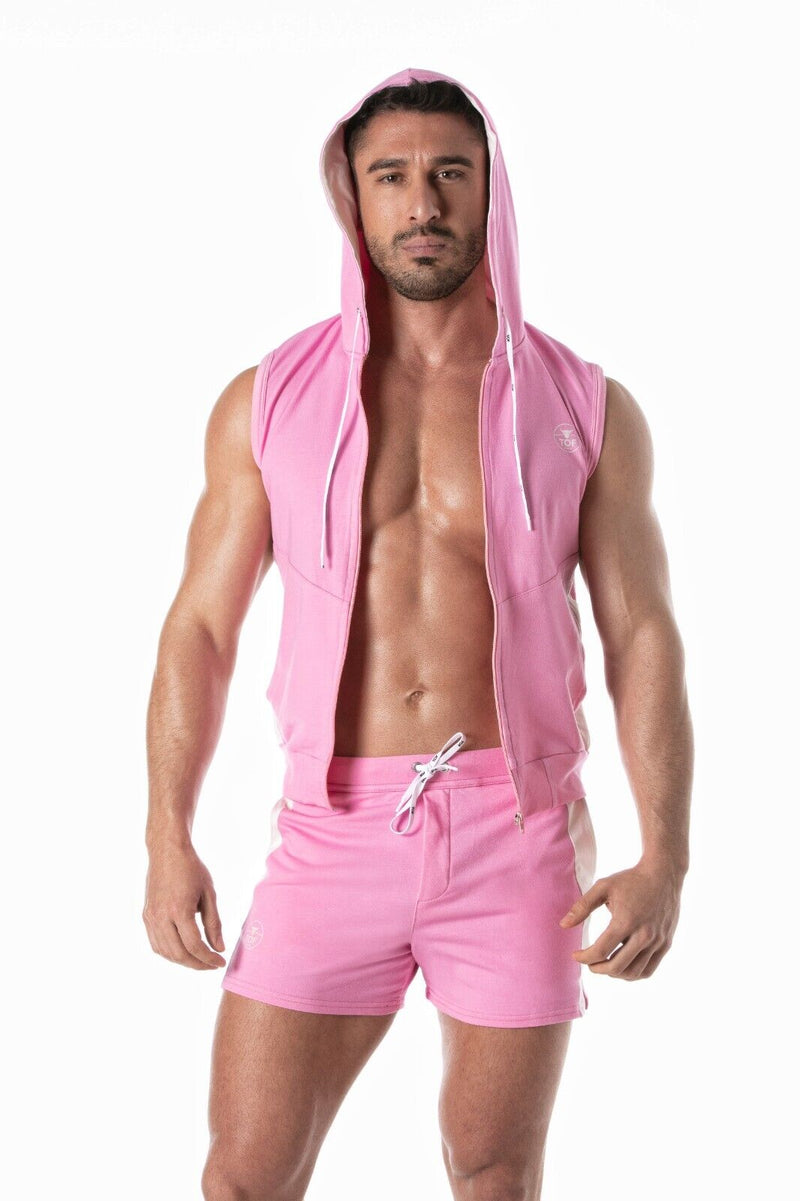 TOF PARIS Football Short Soccer Inspired Mid-Thigh Stretchy Shorts Pink