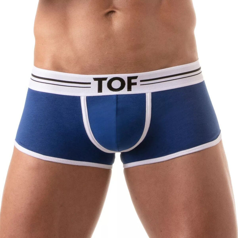 TOF PARIS French Boxer Low - Rise Trunk Stretch Soft Cotton Jersey Royal - Blue 931