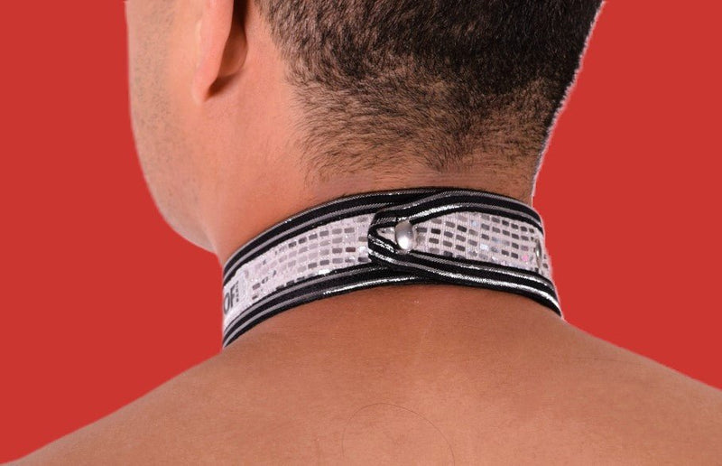 TOF PARIS Glitter Fashion Silver Collar Necklace Sequins Silver6