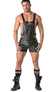 TOF PARIS Kinky 2-in-1 Modular Overalls Shorts Large Zip Pocket Suedette Lined