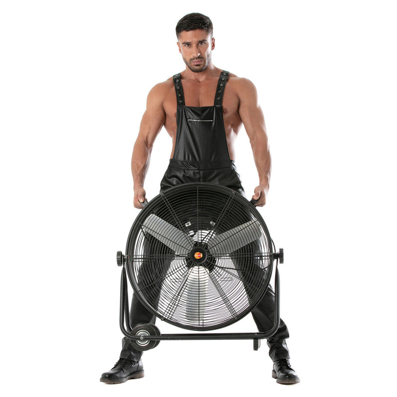 TOF PARIS Kinky Original Faux Leather Overalls Pants Zip-pocket Adjustable