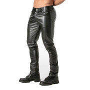 TOF PARIS Kinky Pants Low - Waisted Slim Fit Trousers Leather Look Suedette Lining2