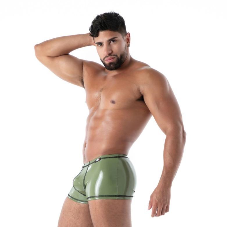 TOF PARIS Latex Boxer Trunk 100% Natural Second - Skin Datex in Khaki T32