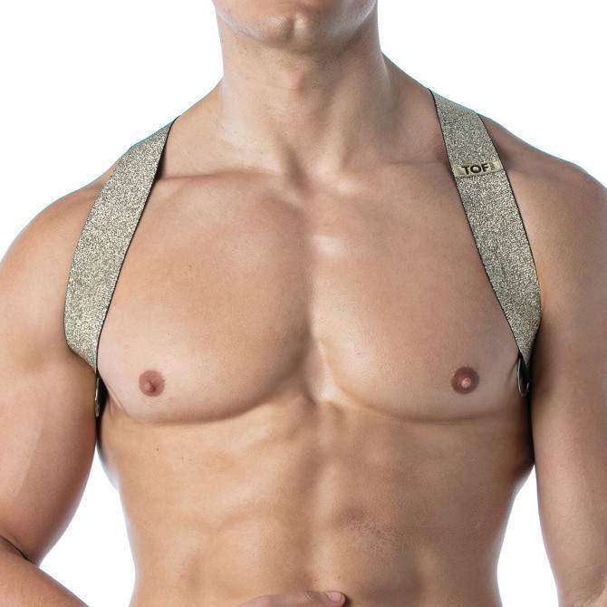 TOF PARIS Harnais X Lurex Magique Élastique de Fête en Or Brillant