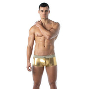 TOF PARIS Magic Trunks Laminated Microfiber Lurex Waistband Gold Boxer