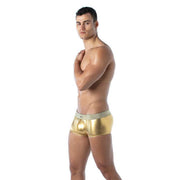 TOF PARIS Magic Trunks Laminated Microfiber Lurex Waistband Gold Boxer