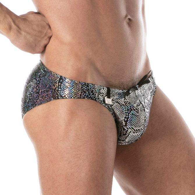 TOF PARIS Mini Swimwear Splendid Premium Swim-Bikini Brief Drawstring in Silver