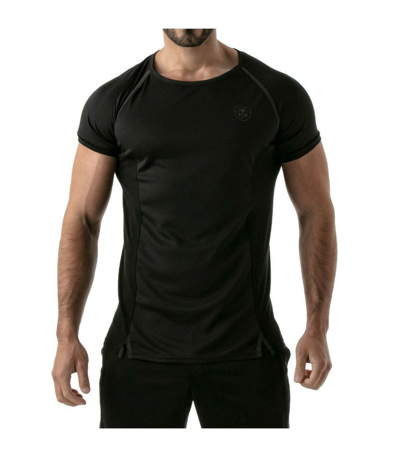 TOF PARIS Muscle Shirt Sports Gym Total Protection T-Shirt Black 403