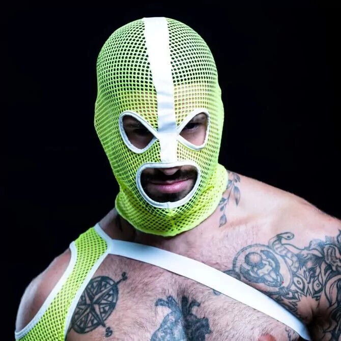 TOF PARIS Neon Mesh Hood Fishnet Nightlife Fashion Clubwear Yellow Fluorescent1