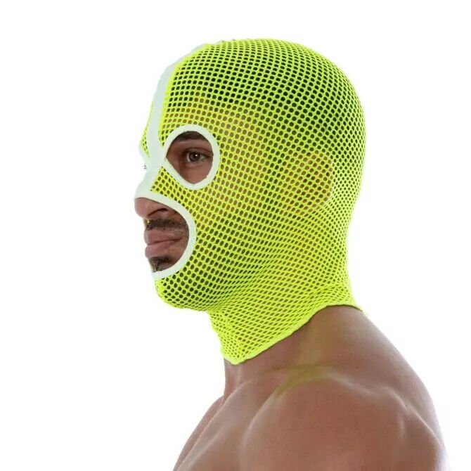 TOF PARIS Neon Mesh Hood Fishnet Nightlife Fashion Clubwear Yellow Fluorescent3