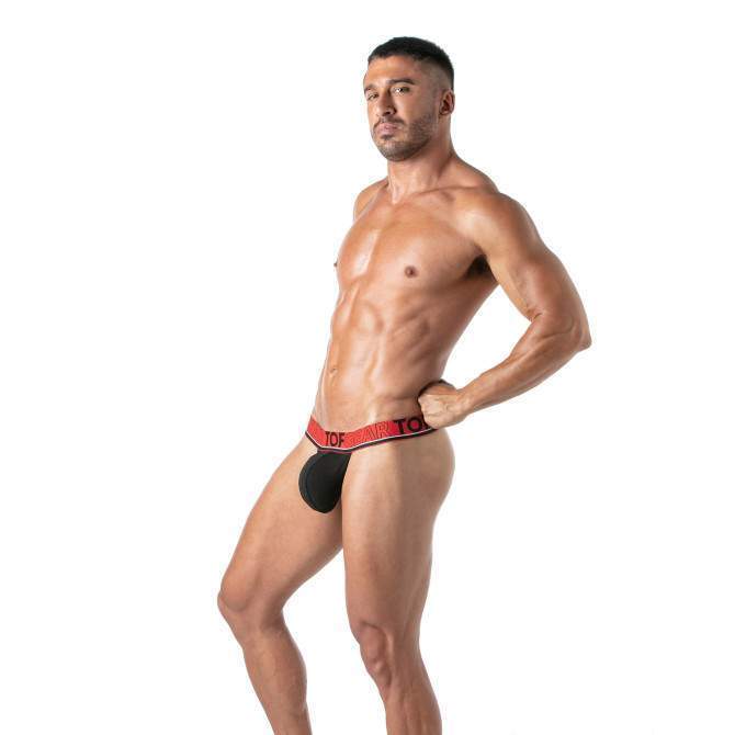 TOF PARIS Stringless Thong Champion Soft Cotton Robust Jaquard Waistband Black4