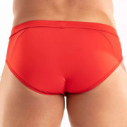 TOF PARIS Temptation Briefs Ultra Soft Stretch Perforated Microfiber in Red 962