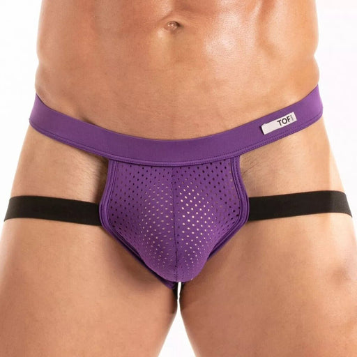 TOF PARIS Temptation Jockstrap Stretch Microfiber Ventilated Pouch Purple Jock2