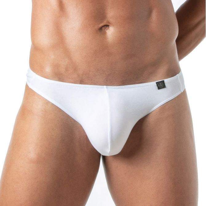 TOF PARIS Thongs Champion Bi - Stretch Unlined Thong Shaped Pouch White 713