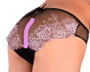 XS SMU Aristocrat C - Thru Lace Brief Black/Pink 33608 MX145