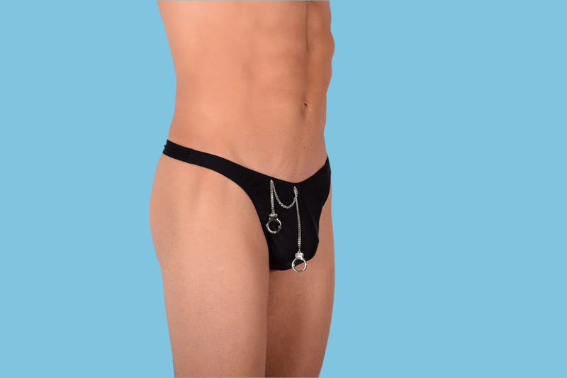 XS SMU Hand cuffs Jewelry Thong Black SX - 1006074