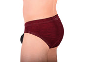 XS SMU Peekaboo Removable Leather Pouch Burgundy Brief H26