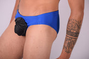 XS SMU Rave Peekaboo Leather Black Pouch Brief Royal H77