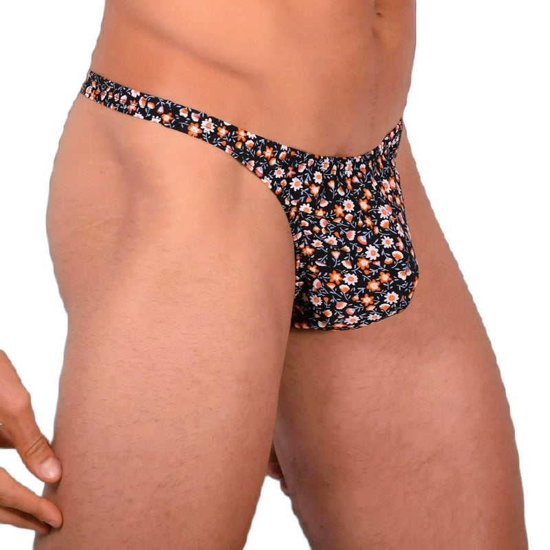 XS SMU Sexy Black Floral Explosion Thong 33649 MX145