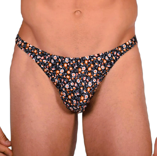 XS SMU Sexy Black Floral Explosion Thong 33649 MX141