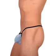 XS Smu Tanning Walking around sheer Light Blue String MX19 340232