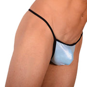 XS Smu Tanning Walking around sheer Light Blue String MX19 340234