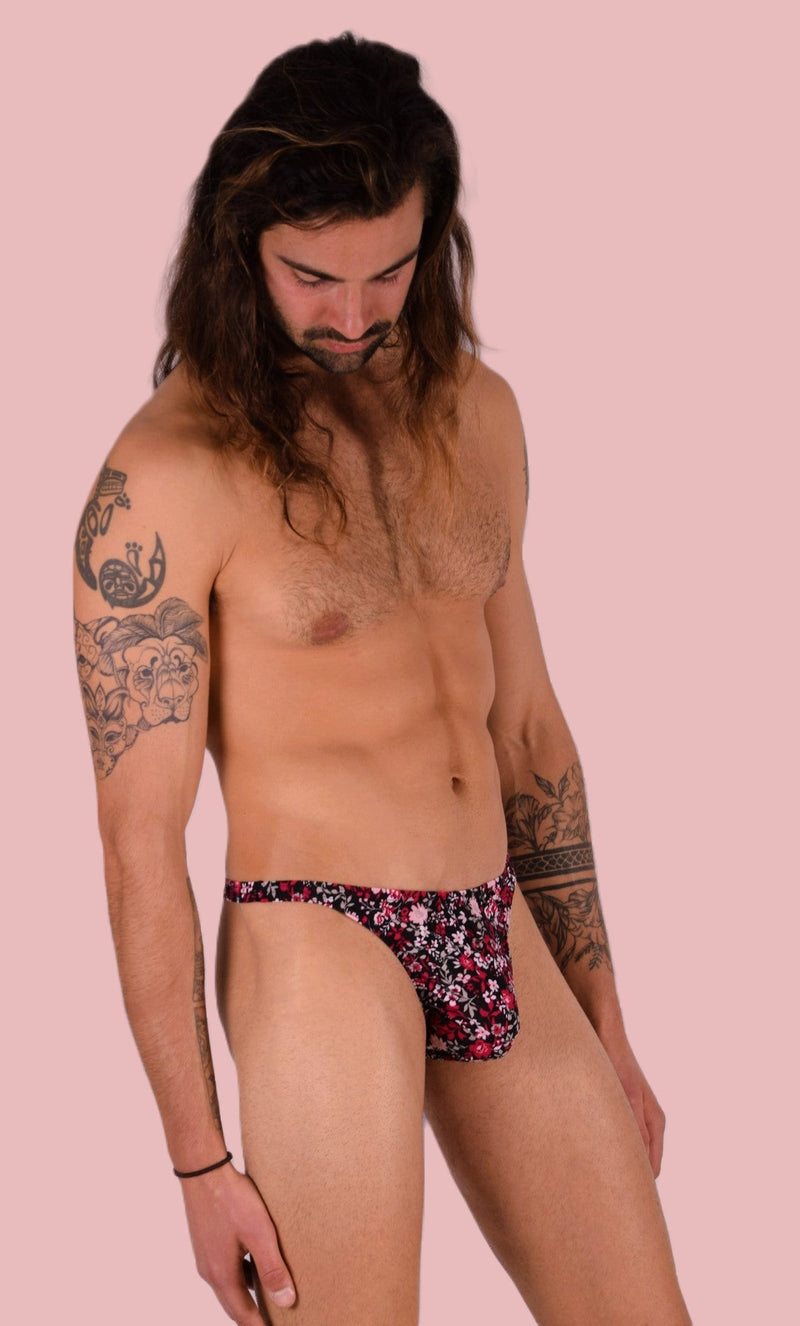 XS/S SMU Mens Flash Thong Flower Print 33457 MX114