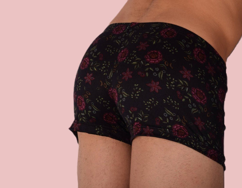 XS/S SMU Mens Hipster Underwear Black Roses 43111 MX126