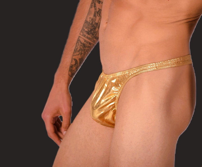 XS/S SMU Mens Hot Gold Flash Thong 33400 MX112
