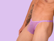 XS/S SMU Mens Super Soft Sheer Purple Thong 33397 MX112