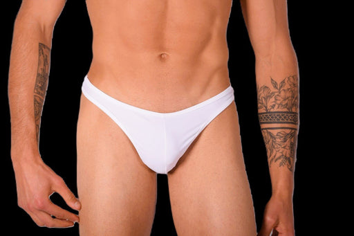 XS/S SMU Mens Swim Tan Thong White 33402 MX111