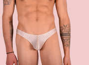 XS/S SMU Mens Underwear Sheer Thong Nude 33361 MX112