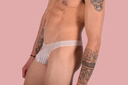 XS/S SMU Mens Underwear Sheer Thong Nude 33361 MX113