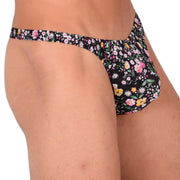 XS/S SMU Sensual Floral Explosion Black Thong 33530 MX134
