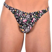 XS/S SMU Sensual Floral Explosion Black Thong 33530 MX132