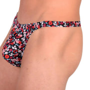 XS/S SMU Sensual Floral Explosion Blue Thong 33528 MX131