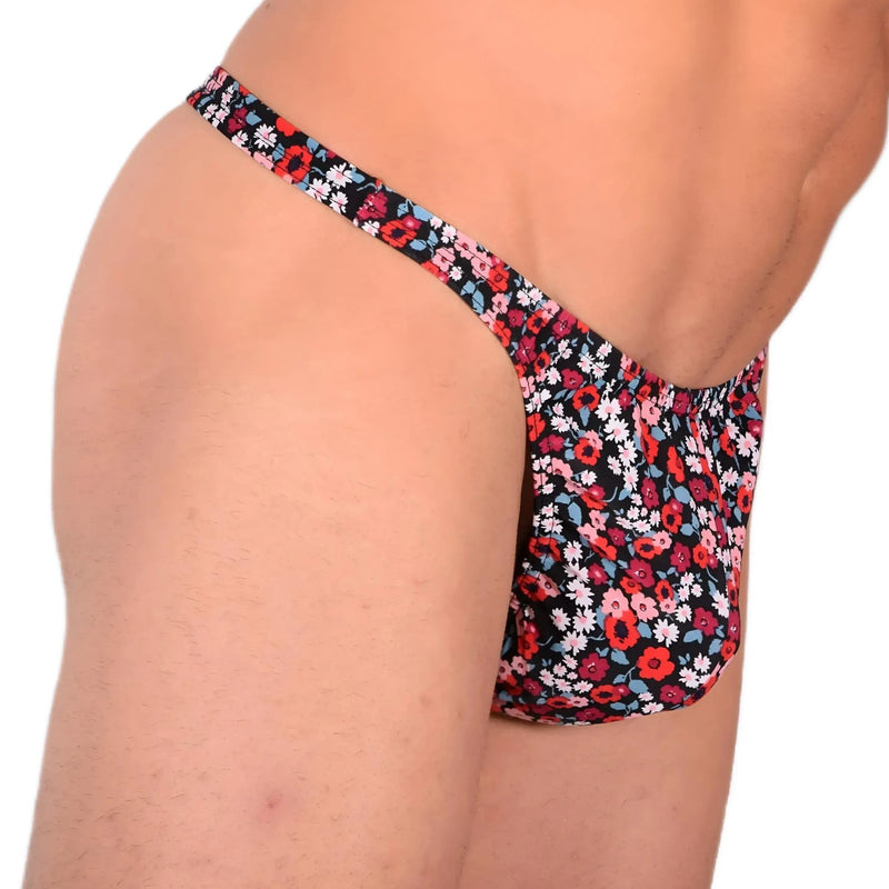 XS/S SMU Sensual Floral Explosion Blue Thong 33528 MX136