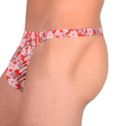 XS/S SMU Sensual Floral Explosion Red Thong 33529 MX131
