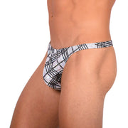 XS/S SMU Sexy Party Silver/Black Thong 33641 MX143