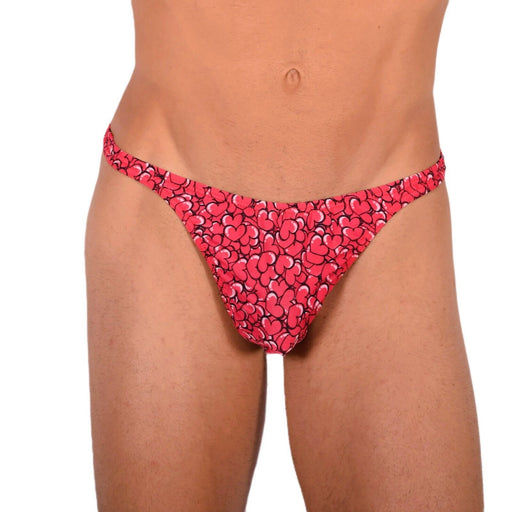 XS/S SMU Tanning Walking around Red Hearts Thong MX20 340561