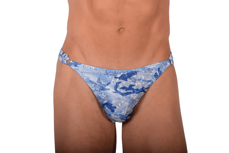 XS/S SMU Thong Rhinestones Aqua Flash 28'' 30'' Waist MX10 1005896