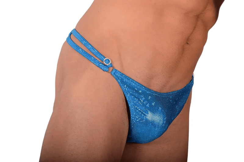 XS/S SMU Thong Rhinestones Flash Aqua 28'' 30'' Waist MX10 1005886