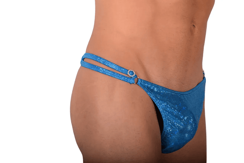 XS/S SMU Thong Rhinestones Flash Aqua 28'' 30'' Waist MX10 1005884