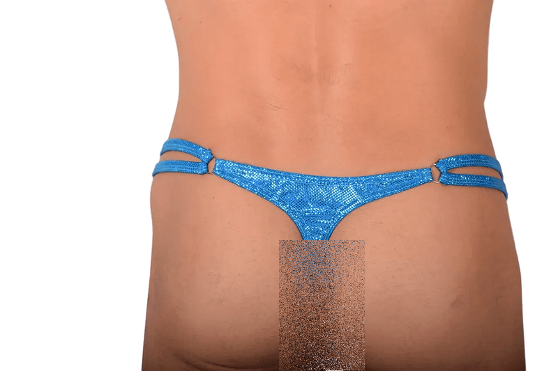 XS/S SMU Thong Rhinestones Flash Aqua 28'' 30'' Waist MX10 1005883