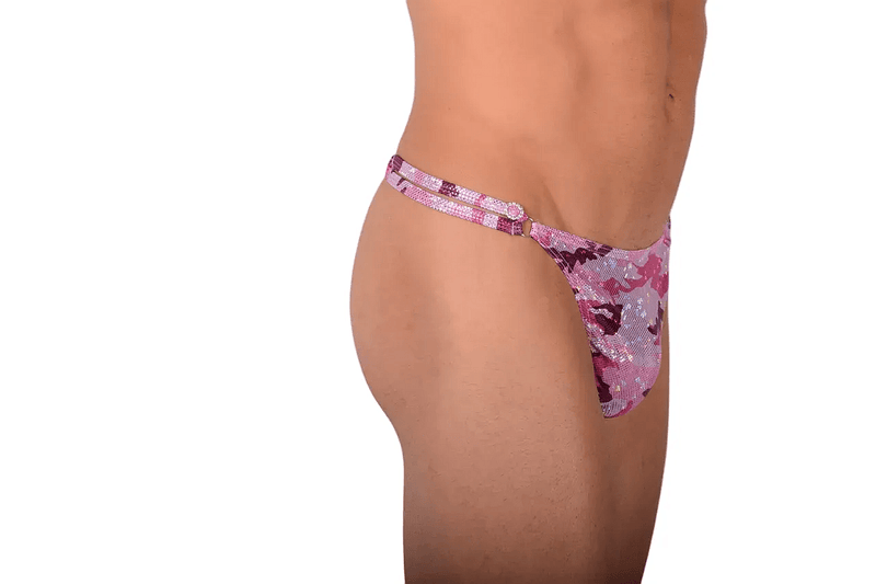 XS/S SMU Thong Rhinestones Pink Flash 28'' 30'' Waist MX10 1005985