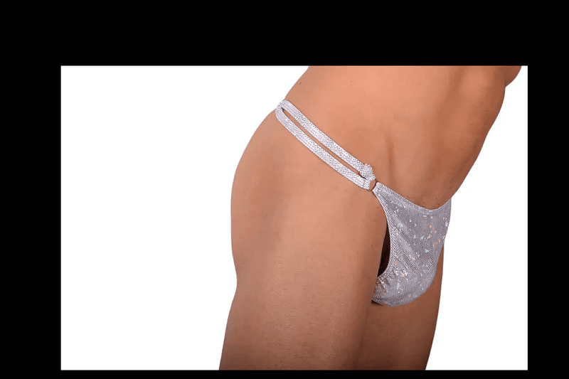 XS/S SMU Thong Rhinestones Silver 28' 30' Waist MX10 1005991